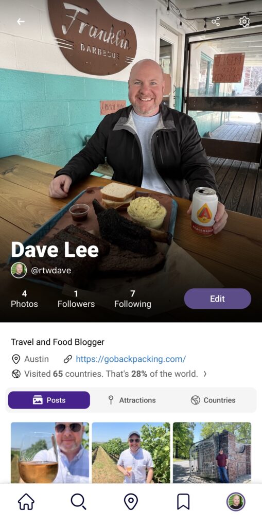 Dave Lee's profile in the Framey app