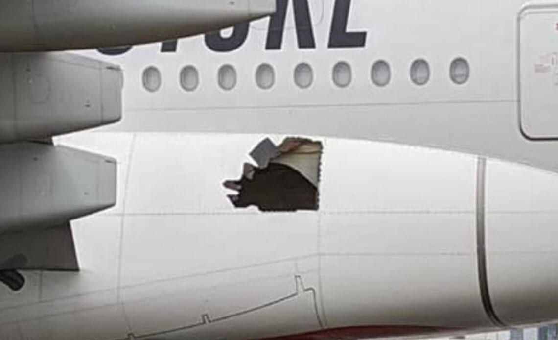 Emirates plane flies for 14 hours with hole in side