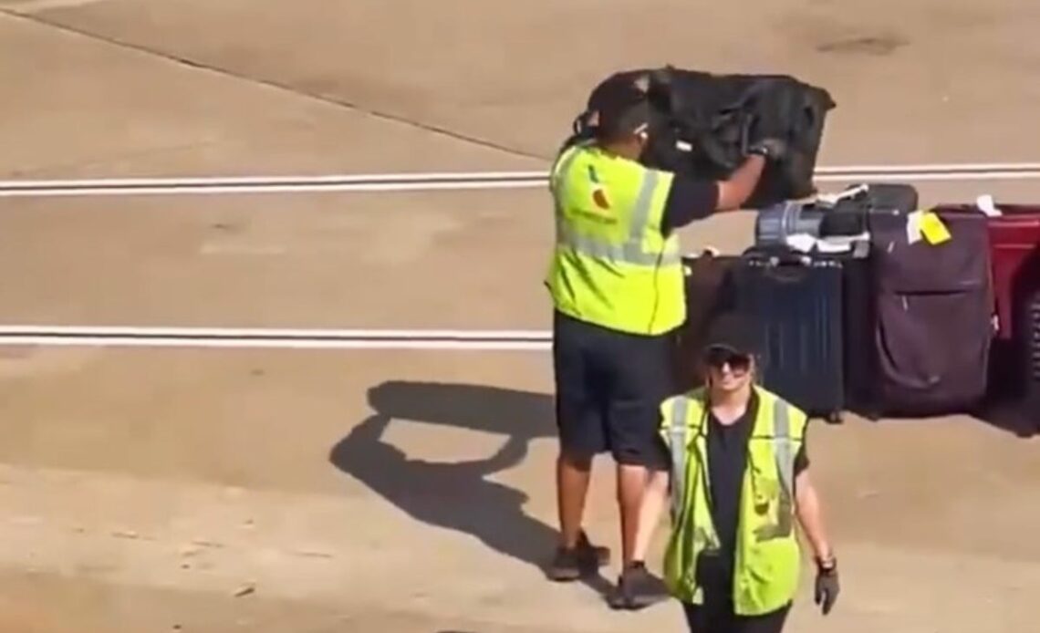 Viral video shows baggage handlers throwing luggage around