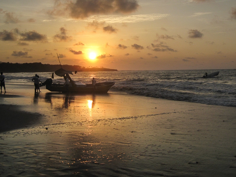 Tamarindo beach in Costa Rica at sunset