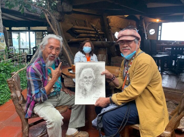 National Artist Kidlat Tahimik and noted Angono artist Nemi Miranda