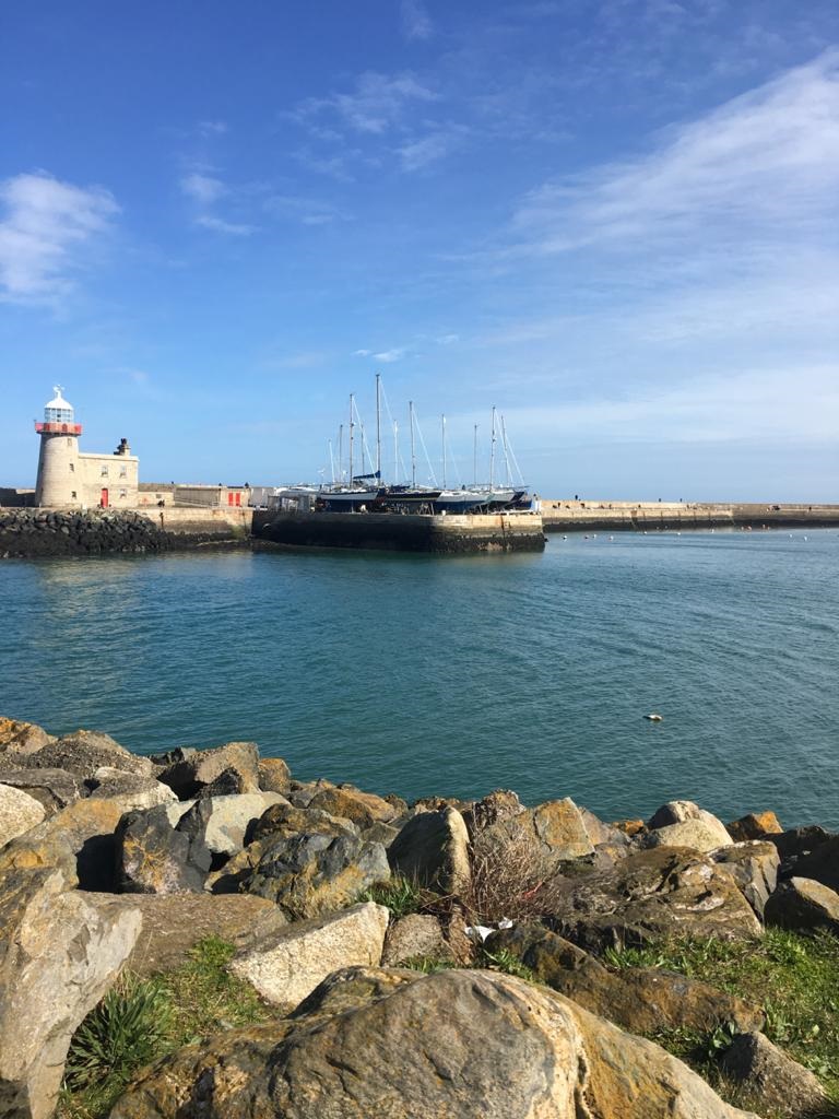 The lighthouse in Howth Harbor.