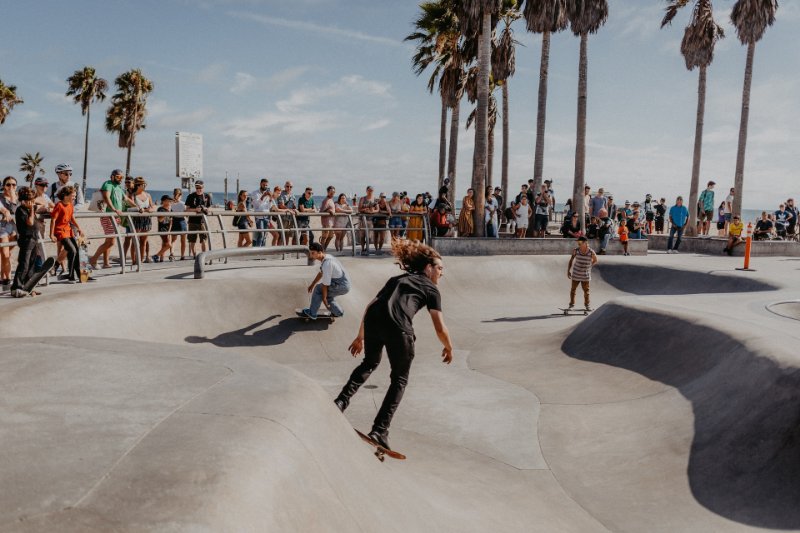 Skaters at Venice Beach Skatepark