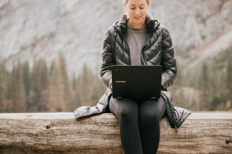 Travel Blogger in the Woods