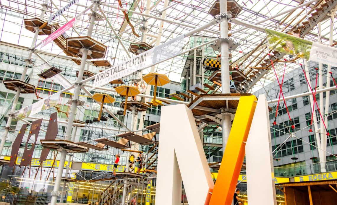 A new way to hang around between flights: Munich Airport's high-ropes course