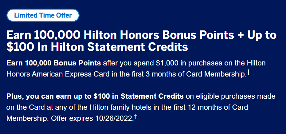 Amex US Hilton Cards: Up to 130,000 Points + First Year Free