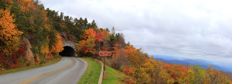 Panorama of Blue Ridge Parkway in Autumn