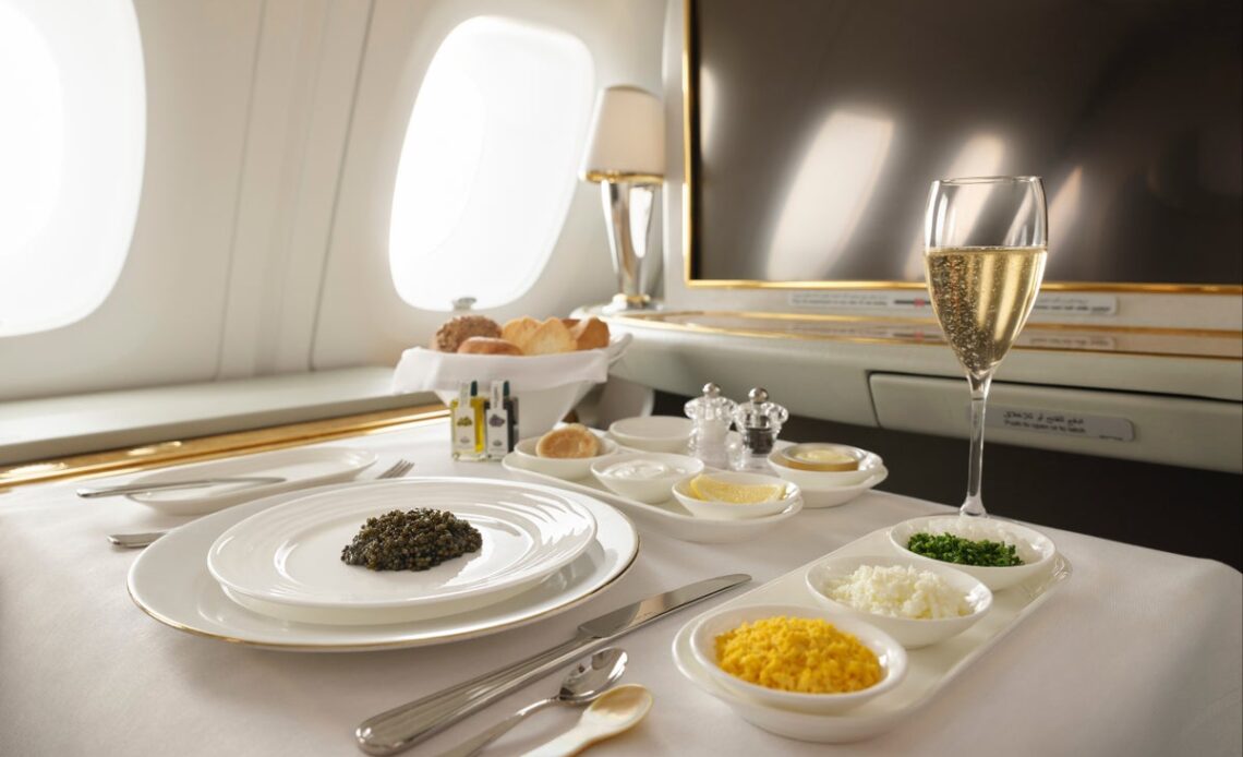 Emirates adds ‘bottomless caviar’ to first class plane menu