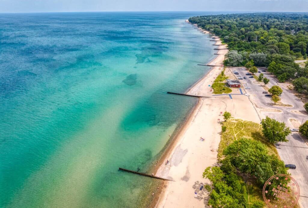 canatara beach in ontario's blue coast as part of middlesex and sarnia-lambton 2 day itinerary for ontario getaway