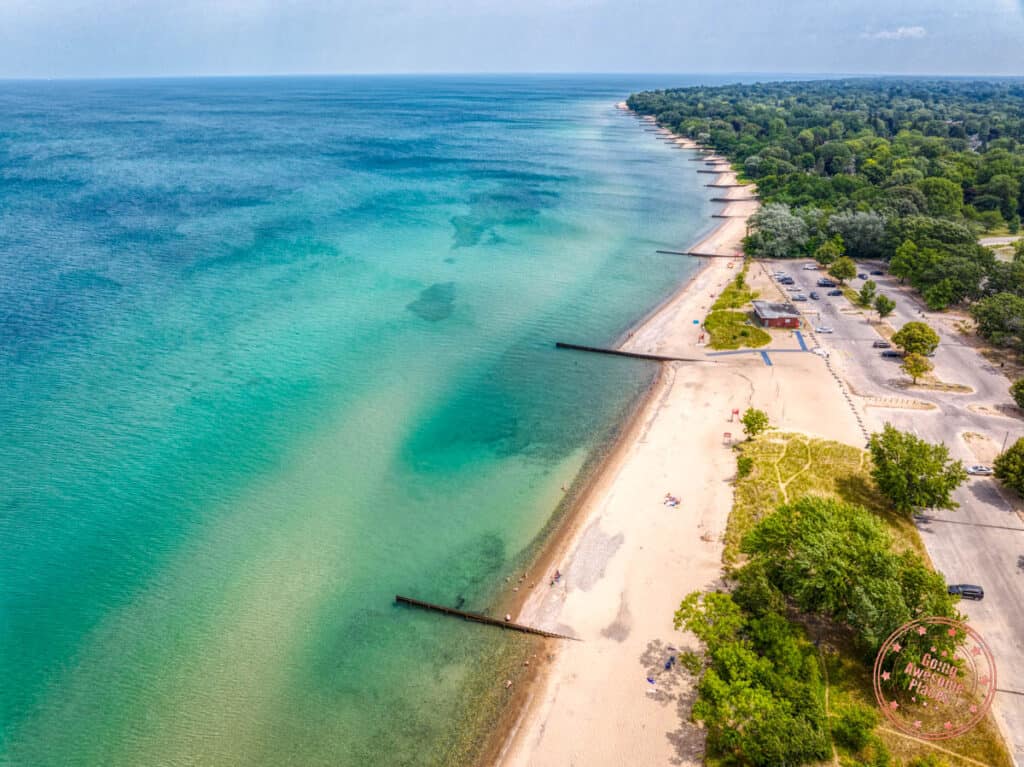 canatara beach in ontario's blue coast as part of middlesex and sarnia-lambton 2 day itinerary for ontario getaway