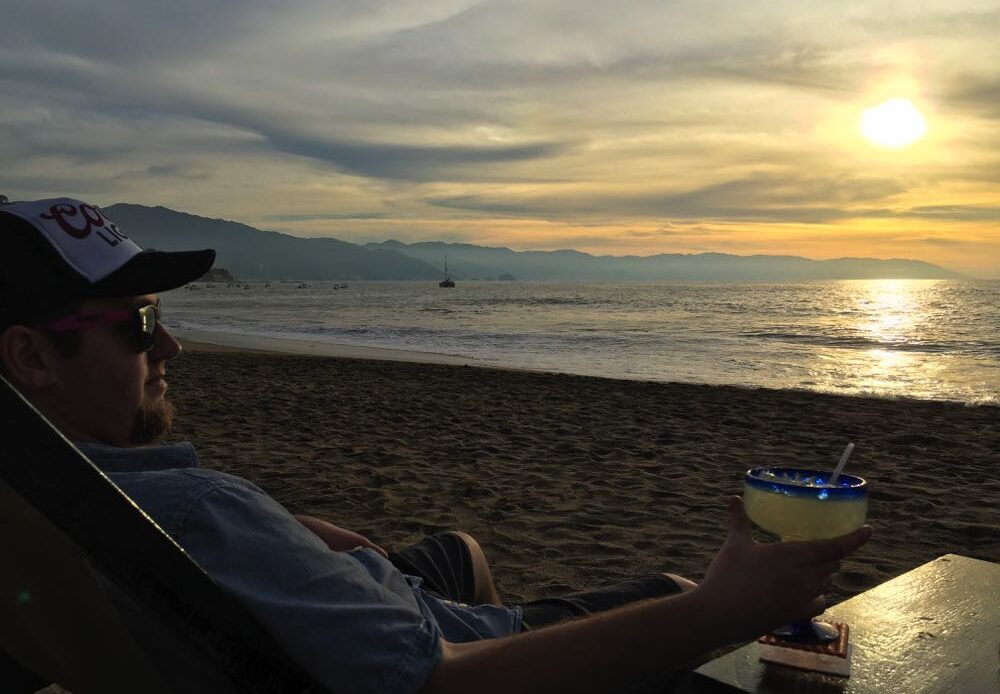 drinks on the beach in puerto vallarta