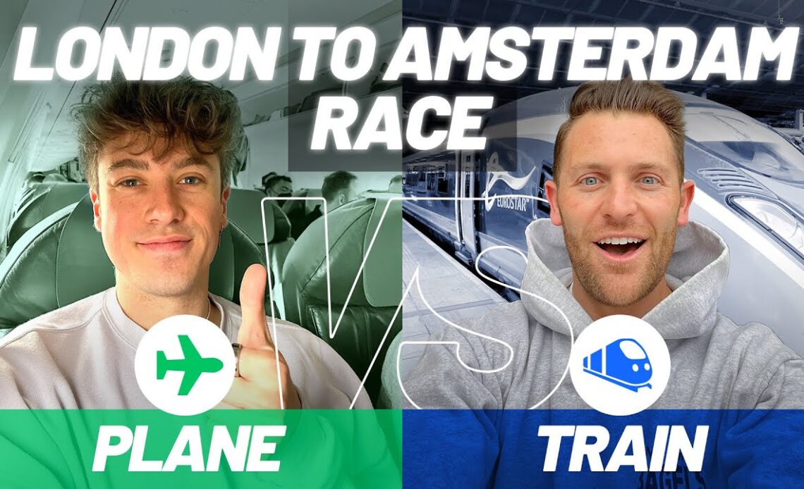 RACING from London to Amsterdam | PLANE (KLM) vs TRAIN (Eurostar)