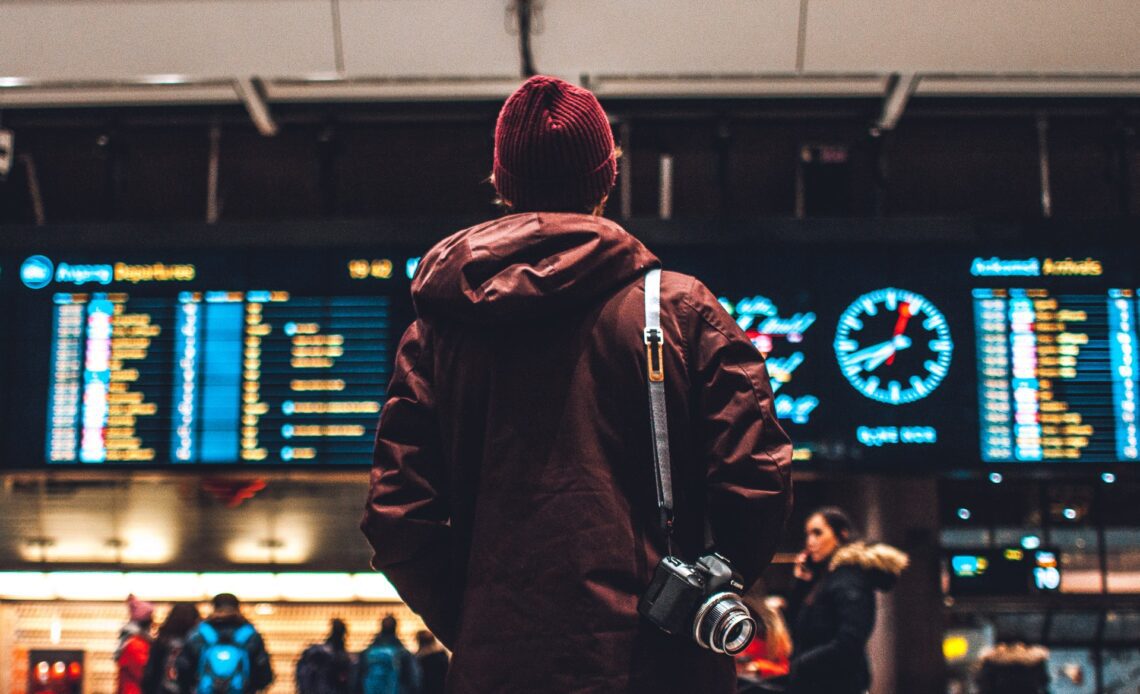 Traveler at one of the many airports in Europe (photo: Erik Odiin)