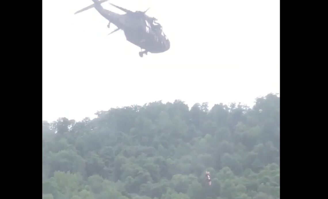 Video shows stunning helicopter rescue of 83-year-old woman from Kentucky floods