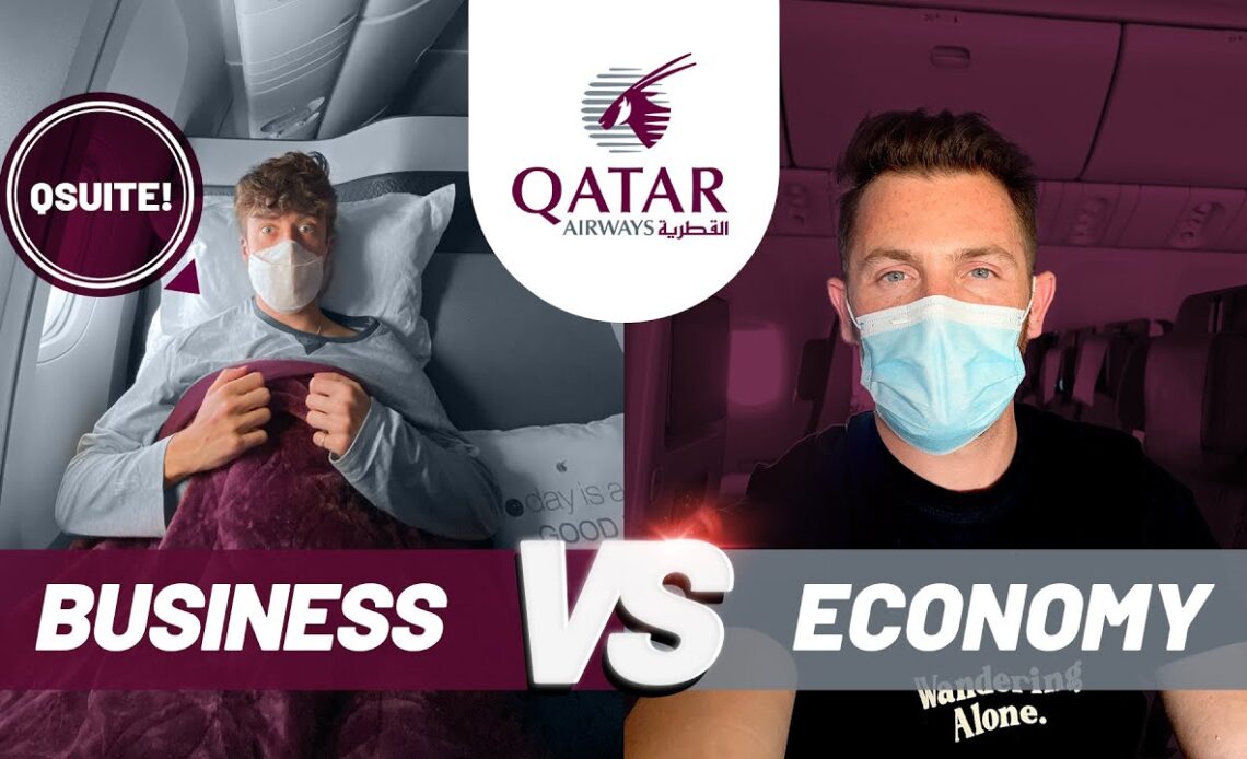 WORLD'S BEST BUSINESS CLASS | Qatar Airways Qsuite vs Economy