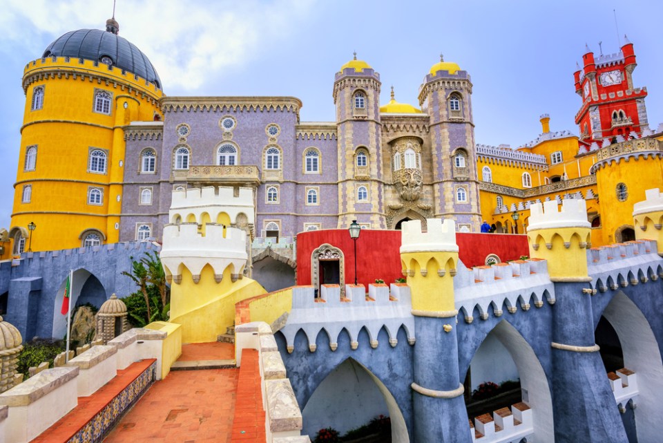 Colorful facade of Pena palace, Sintra