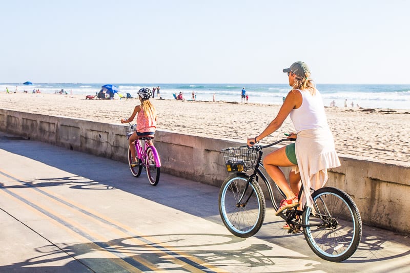Bike riding in Pacific Beach, San Diego