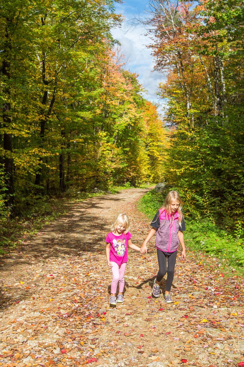 Hiking the Prospect Rock Trail in Manchester Vermont.