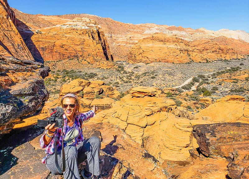 woman in a canyon