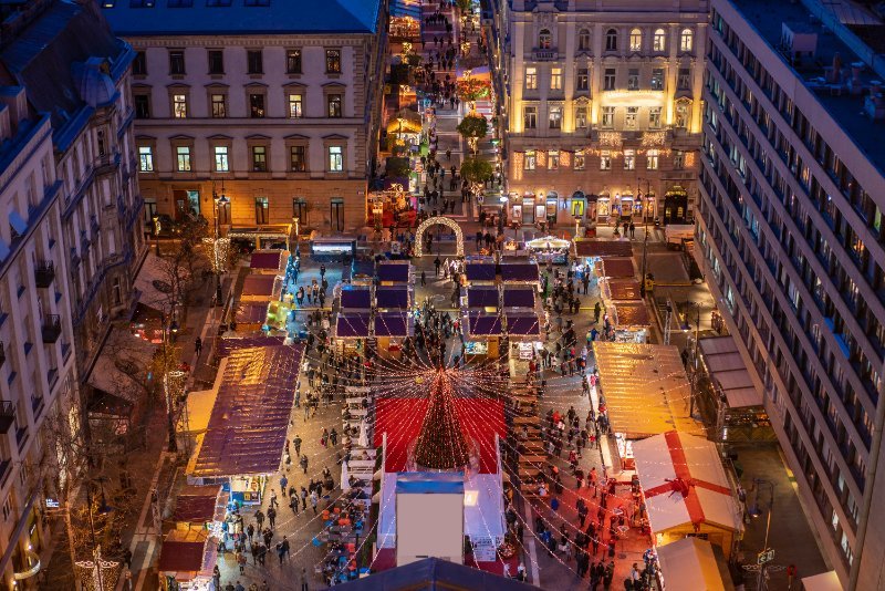 Budapest Christmas Market and City Lights