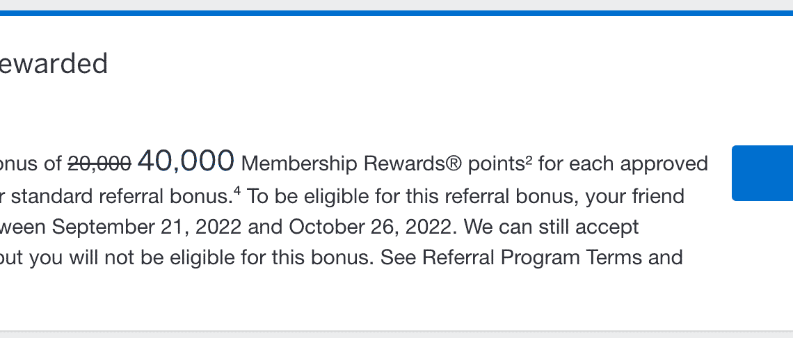 American Express: Double Refer-a-Friend Bonuses Until October 26!