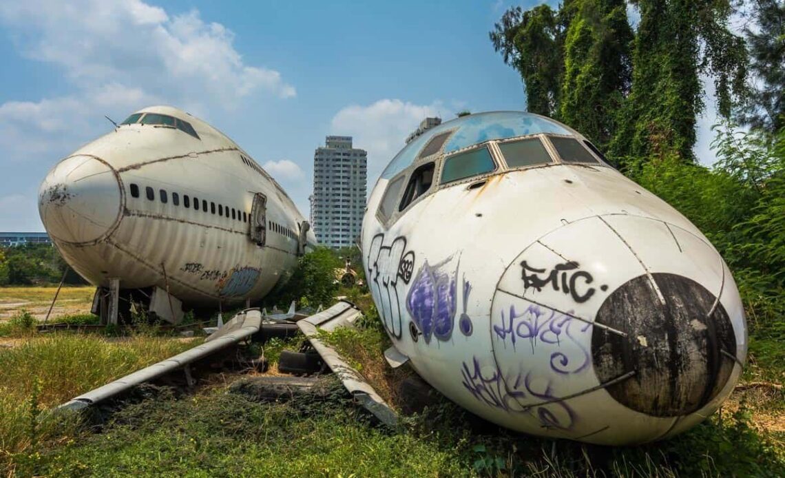 Front On Bangkok's Airplane Graveyard