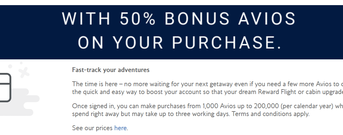 Buy British Airways Avios with a 50% Bonus