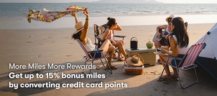 Convert Points to Asia Miles with a 10% or 15% Bonus