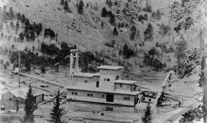 The First Black Hills Gold Dredge in Mystic, South Dakota.