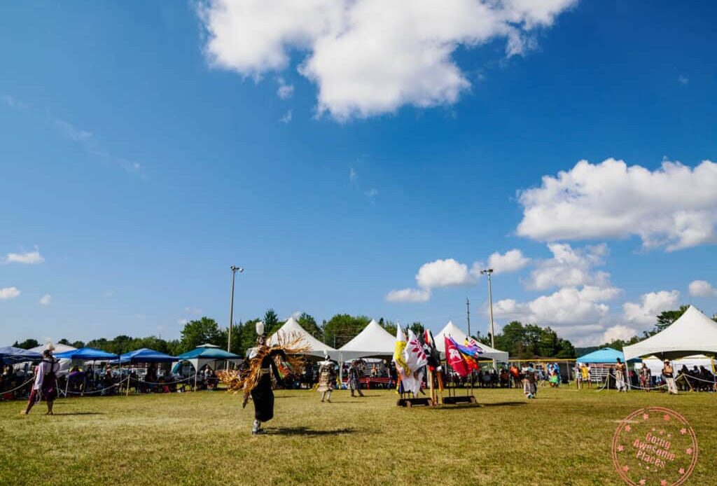 what is a pow wow demonstrated by this garden river pow wow grounds in sault ste marie ontario