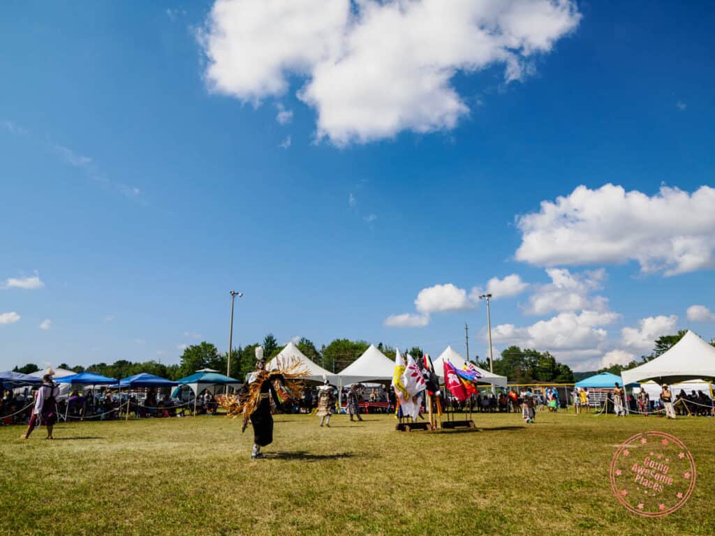 what is a pow wow demonstrated by this garden river pow wow grounds in sault ste marie ontario