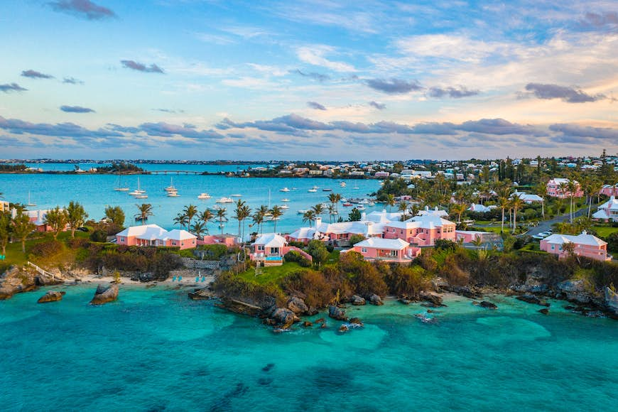 A view over a village in Bermuda