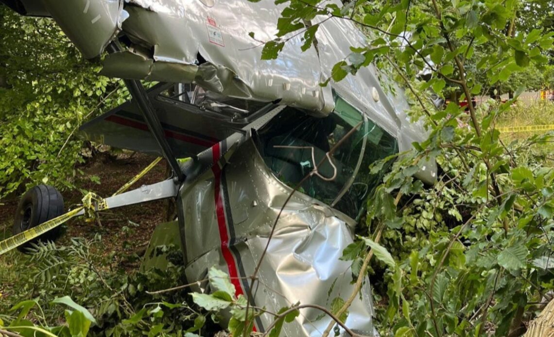 Two passengers ‘miraculously’ survive after light aircraft crashes into tree