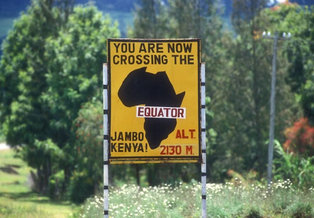 The Equator sign in Kenya.