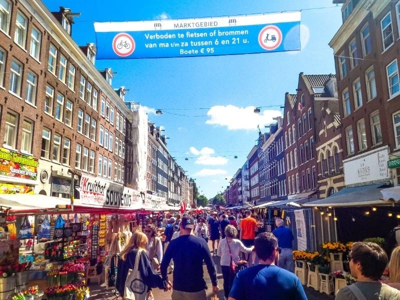 Tourists walking at The Albert Cuyp Market