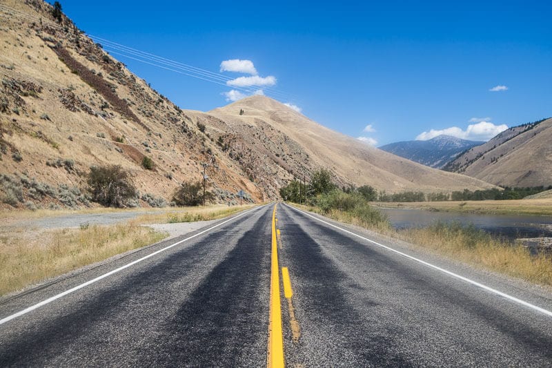 the Salmon River Scenic Byway and views of mountains