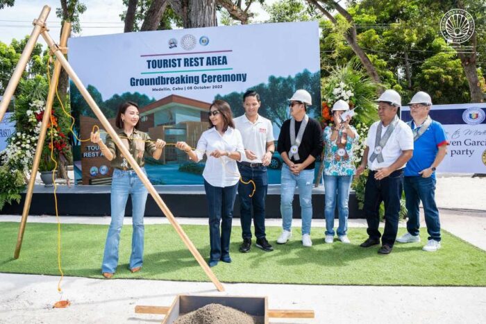 Following the momentous groundbreaking ceremonies in Manolo Fortich, Bukidnon; Island Garden City of Samal, Davao del Norte; and Carmen, Cebu, Department of Tourism (DOT) Secretary Christina Garcia Frasco today (October 8) spearheaded the establishment of the Tourist Rest Area (TRA) in the municipality of Medellin in Cebu.