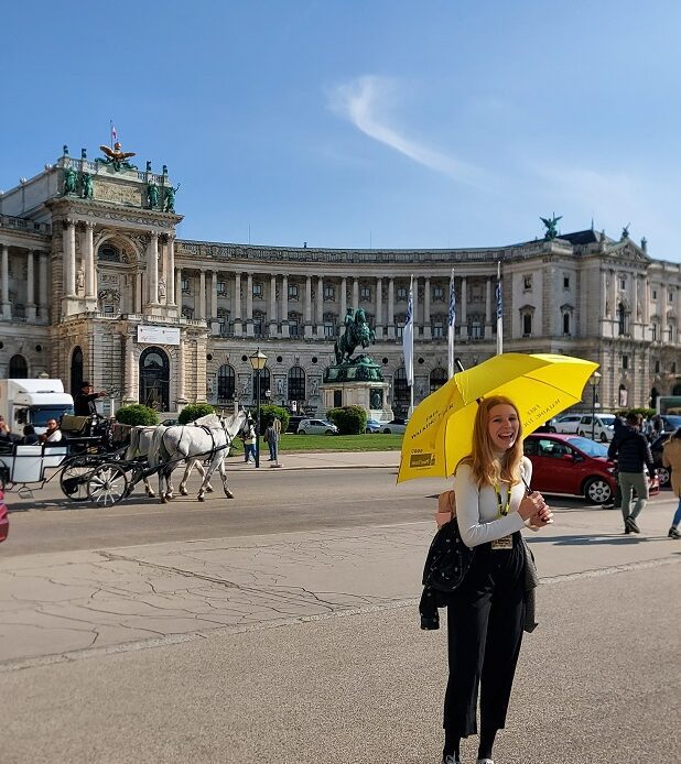 Free walking tours are a great way to get to know Vienna. Here is Anna, our guide of the free walking tour in Vienna