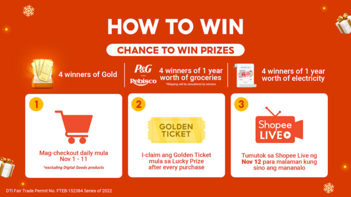 11.11 Shop to Win Gold at Shopee