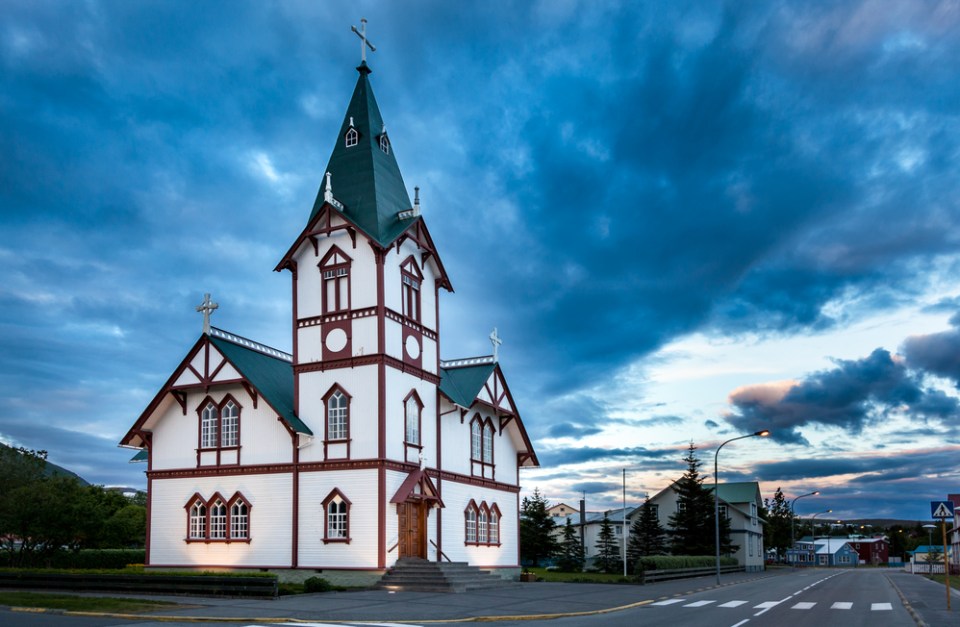 Icelandic church in the little town of Husavik