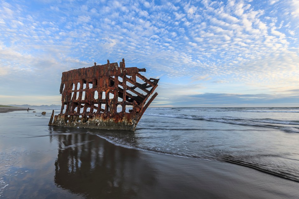 The Peter Iredale shipwreck near Astoria Oregon