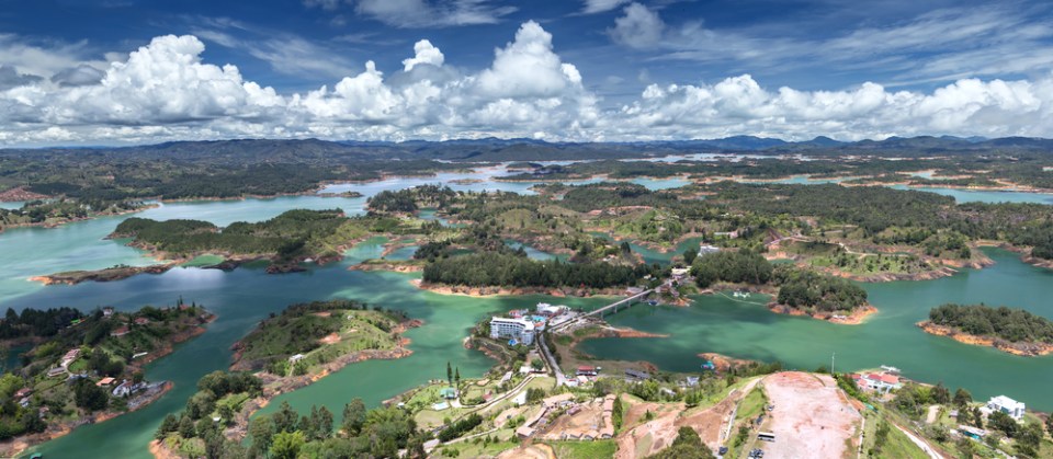 View from The Rock El Penol near the town of Guatape