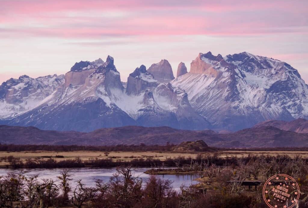 guide to traveling torres del paine in patagonia view from rio serrano hotel at sunset