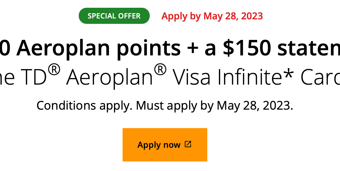 TD Aeroplan Visa Infinite: In-Path Offer for 45,000 Points + $150 Statement Credit