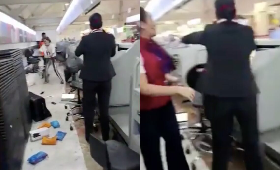 Woman physically attacks airport check-in staff after missing her flight