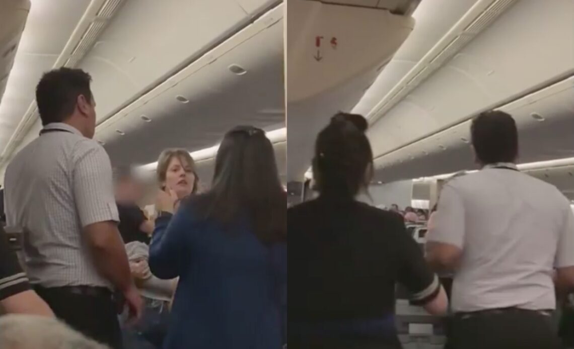 Woman with child removed from flight by police after screaming at crew and shoving flight attendant