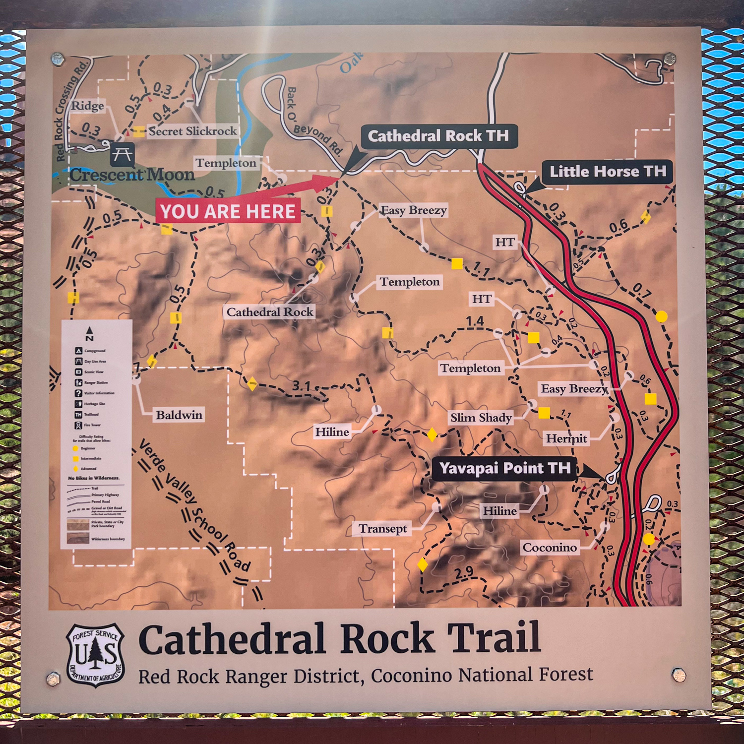 Cathedral Rock Trail map