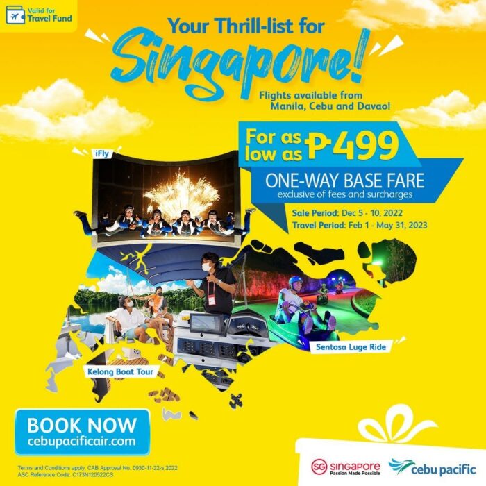 Cebu Pacific holds special PHP 499 seat sale to Singapore