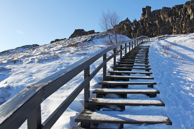 Winter landscape in Thingvellir National Park, Iceland