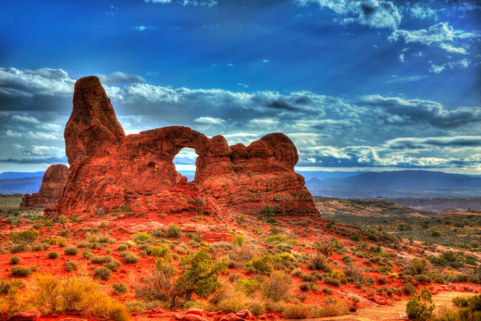 Arches National Park Turret Arch in Moab Utah USA